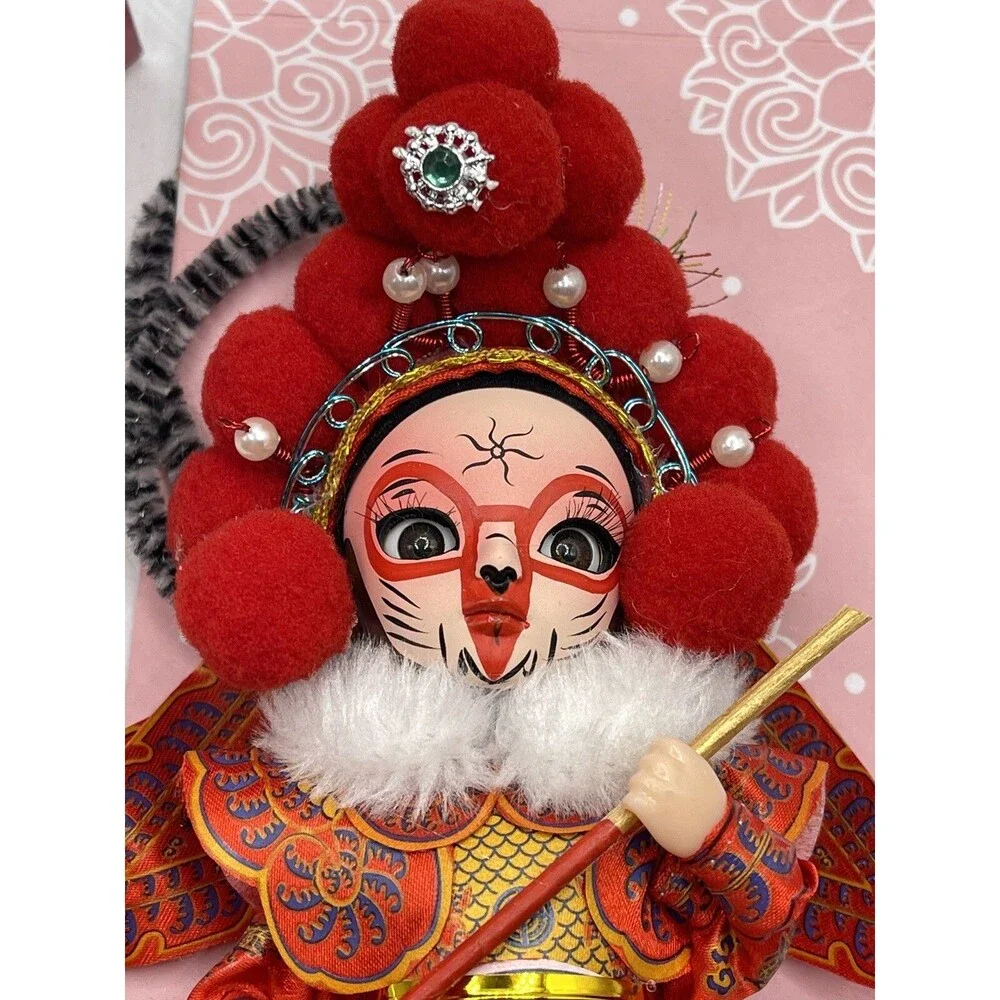 Jing Fang Doll Beijing Silk Dress Chinese Opera Drama 5.5 Inches In Box NIB Red